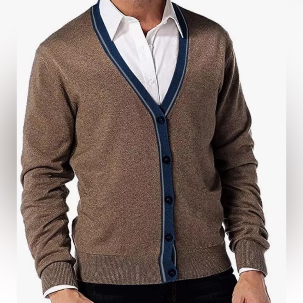 SOLD CAFÉ COTON Merino Wool Cardigan Sweater Medium (Shrunk - Fits Men's XS)